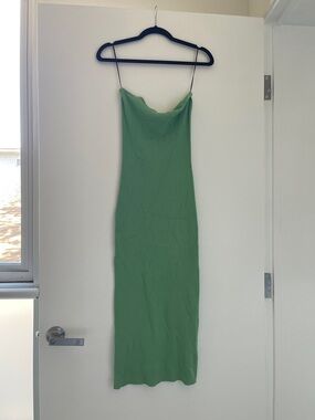 H&M Green Maxi Slip Dress with Spaghetti Straps